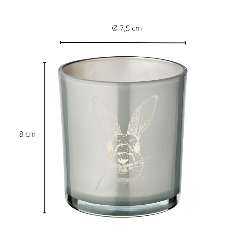 EDZARD Teelicht 2er Set Hase H 8 cm