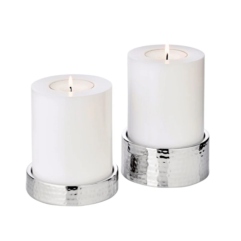 EDZARD Teelichthalter Luca 2er Set, Ø 11,5cm, H: 2,5/5cm