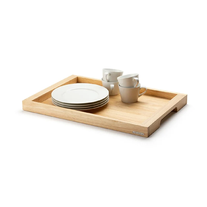 Continenta Tablett, Gummibaum 54x36x4 cm