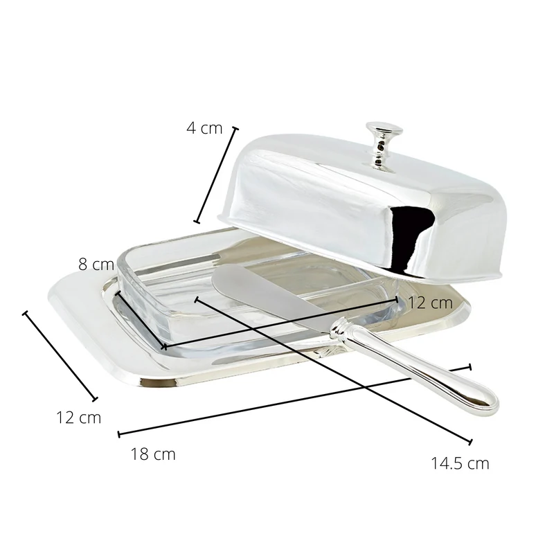 EDZARD Butterdose Mista m. Messer L 18 cm