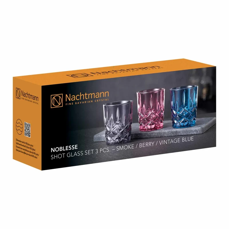 Nachtmann, 3-teiliges Schnapsgläser-Set, Stamper/Shotglas, Kristallglas, 55 ml, Noblesse