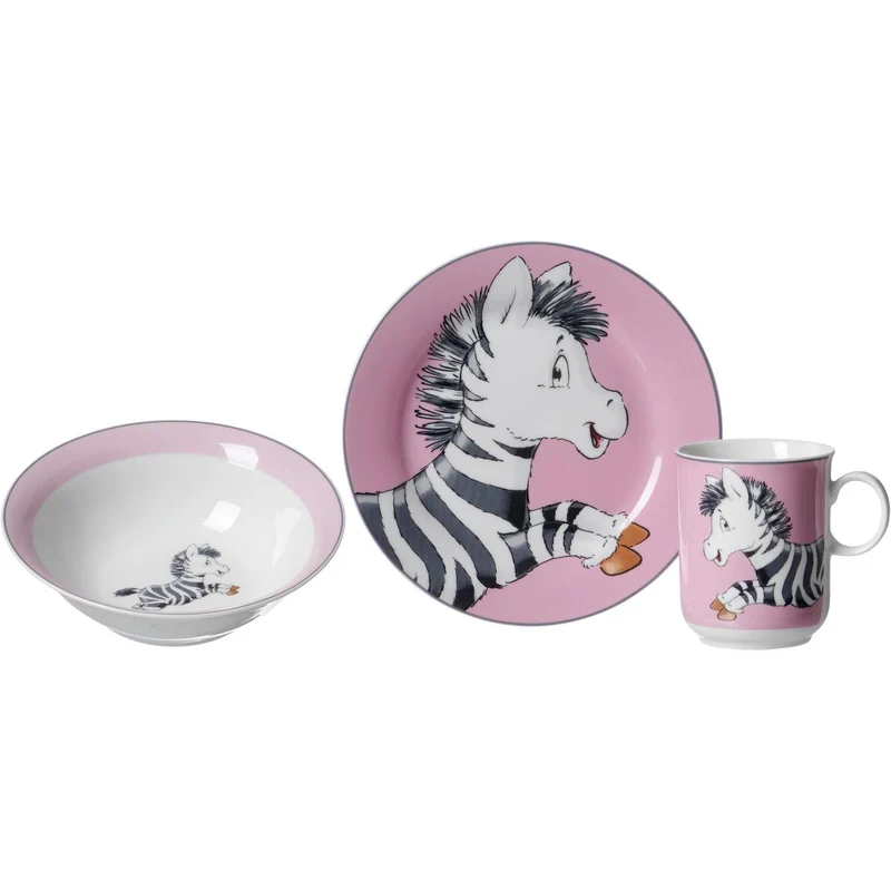 R&B Kindergeschirr Zebra 3tlg