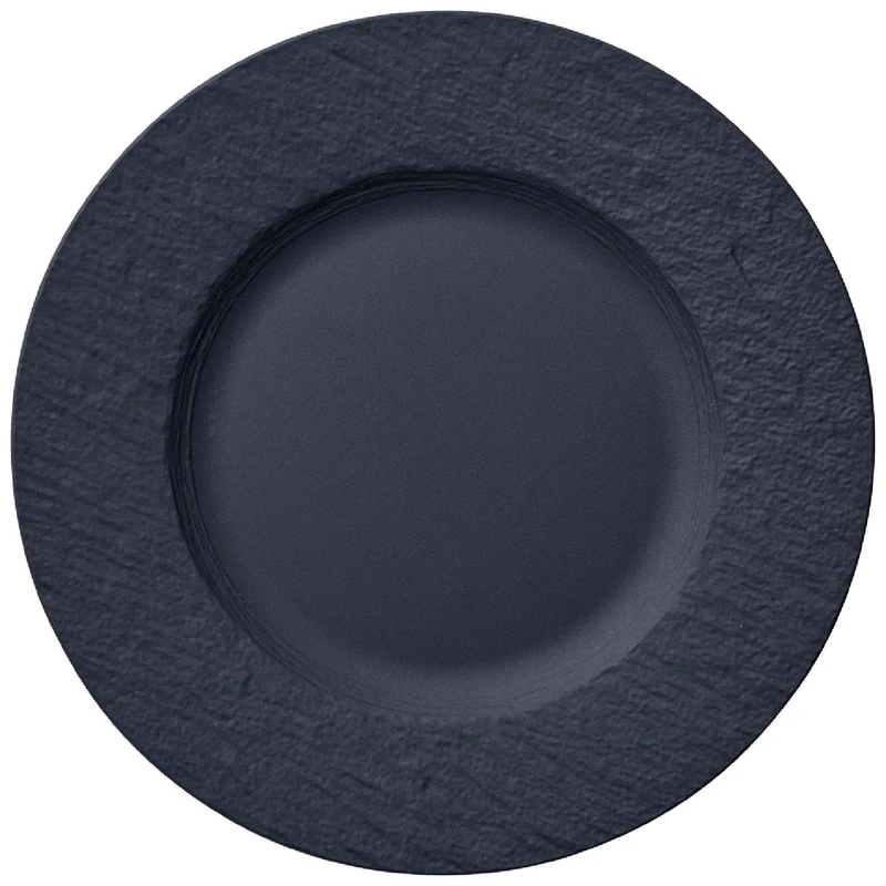 Villeroy & Boch - Manufacture Rock Frühstücks-Set, 6 tlg., Geschirr Set für 2 Personen, Premium Porzellan, Schwarz