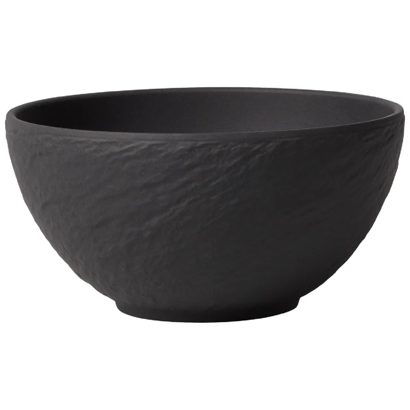 Villeroy & Boch - Manufacture Rock Frühstücks-Set, 6 tlg., Geschirr Set für 2 Personen, Premium Porzellan, Schwarz