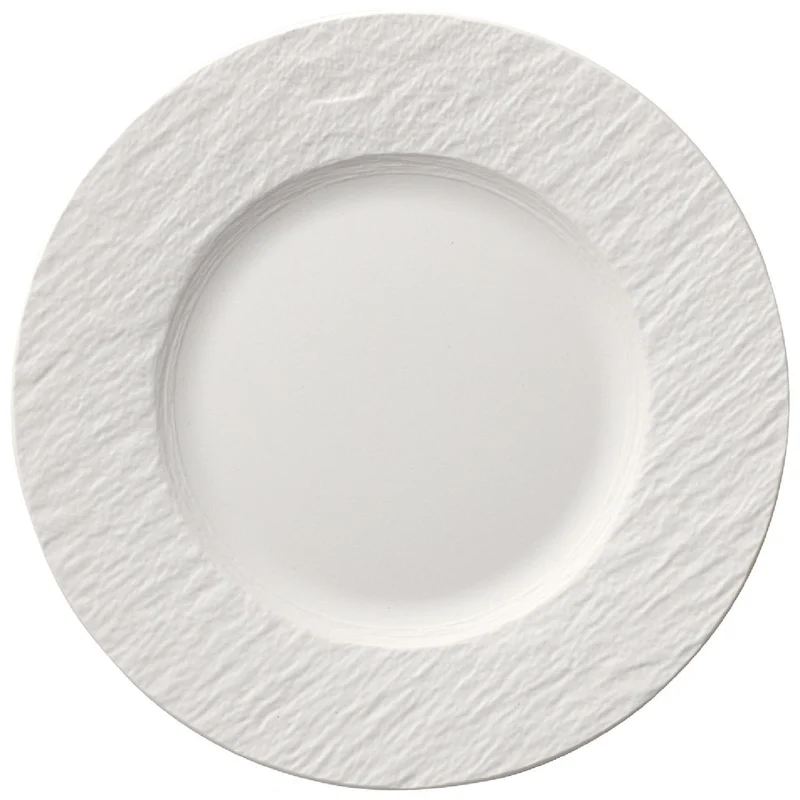Villeroy & Boch - Manufacture Rock blanc Teller-Set, 6 tlg., Geschirr Set für 2 Personen, Premium Porzellan, Weiß