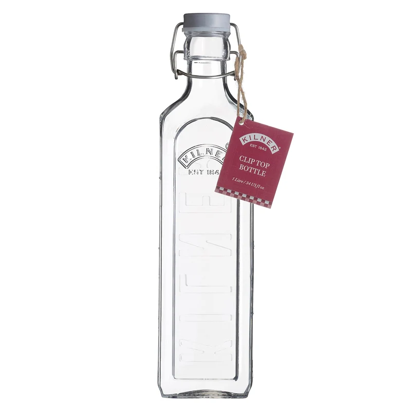 KILNER Glasflasche mit Bügelverschluß, eckig, 1 Liter