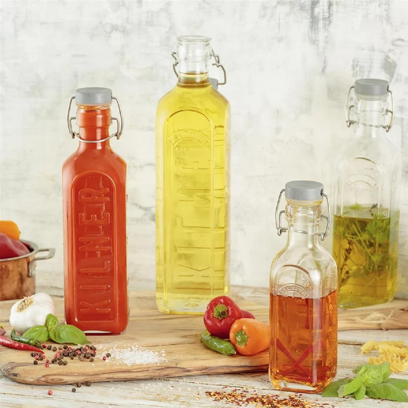KILNER Glasflasche mit Bügelverschluß, eckig, 1 Liter