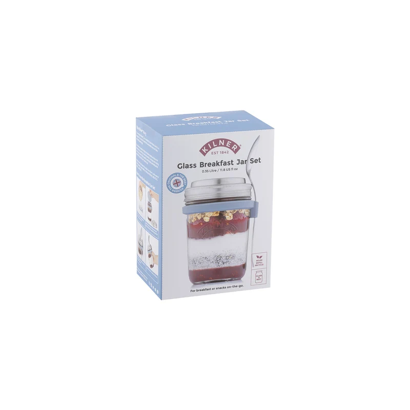 KILNER Frühstücksglas mit Löffel, 350 ml