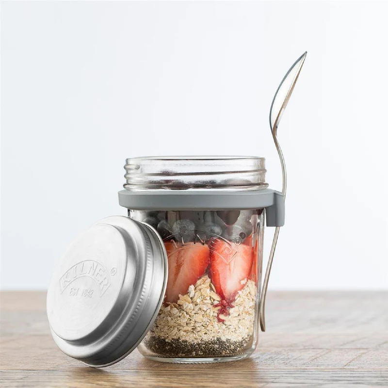 KILNER Frühstücksglas mit Löffel, 350 ml