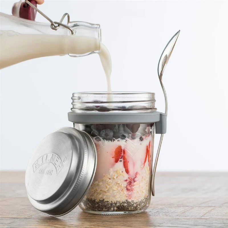 KILNER Frühstücksglas mit Löffel, 350 ml