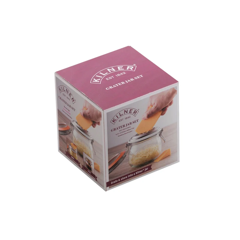 KILNER Reibenset, Reibe und Bügelverschlussglas, 500 ml