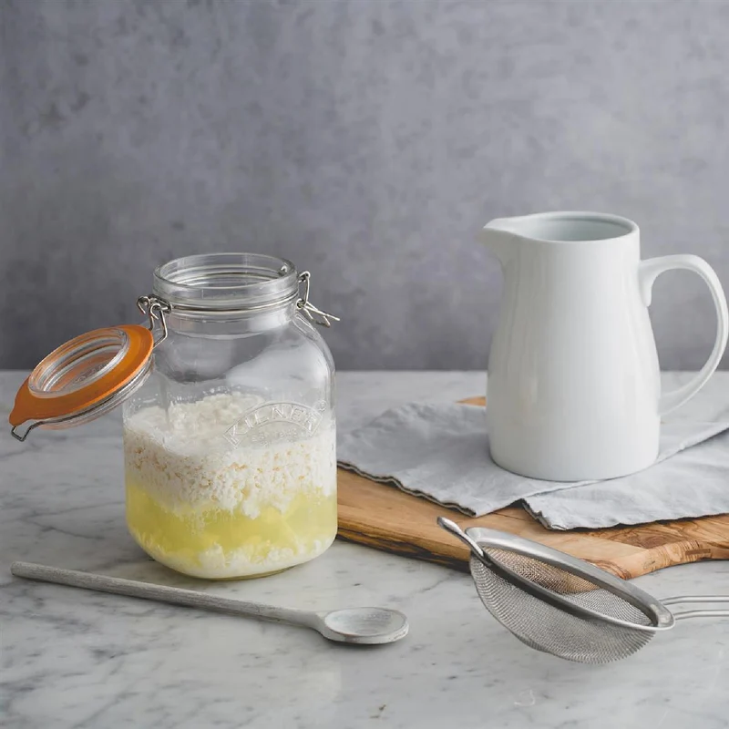 KILNER Quadratisches Bügelverschluss Glas, 1,5 Liter