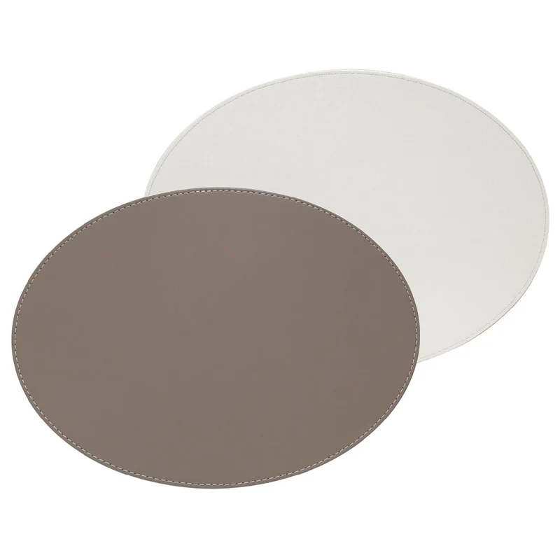FREEFORM DUO - Platzset oval, Taupe/Weiß