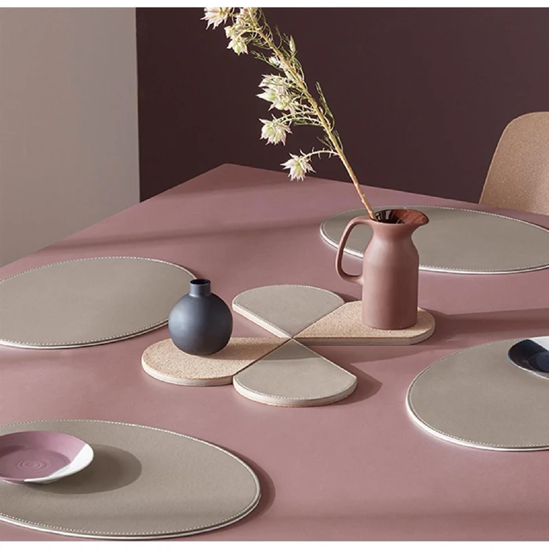 FREEFORM DUO - Platzset oval, Taupe/Weiß