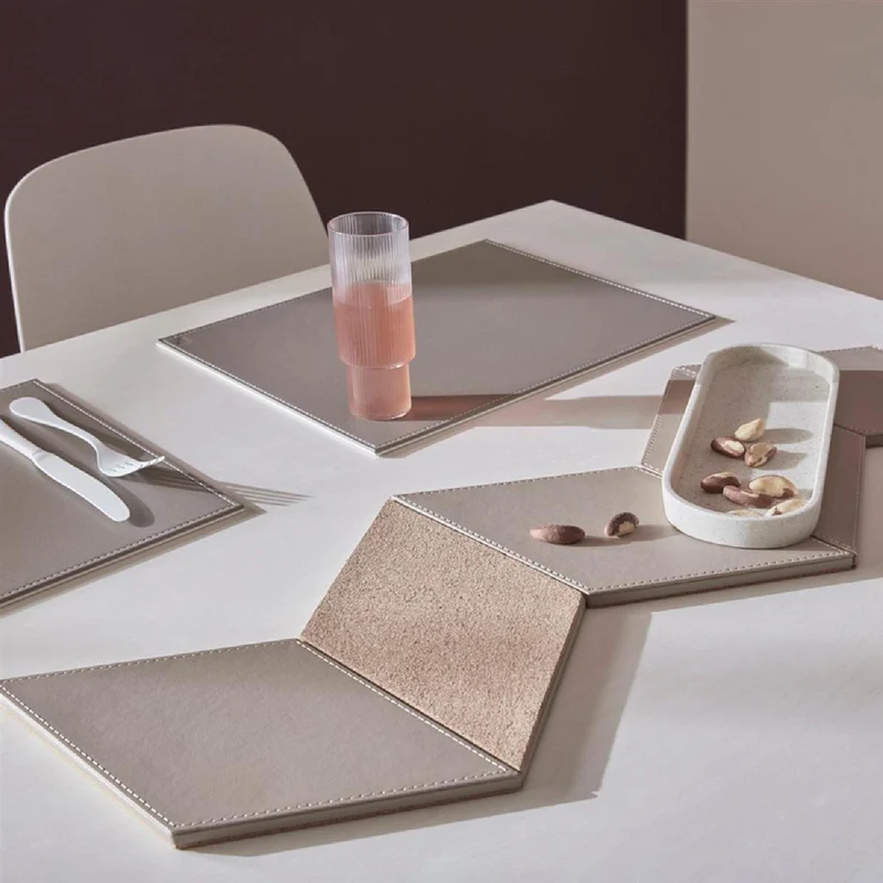 FREEFORM DUO - Platzset rechteckig, Taupe/Weiß