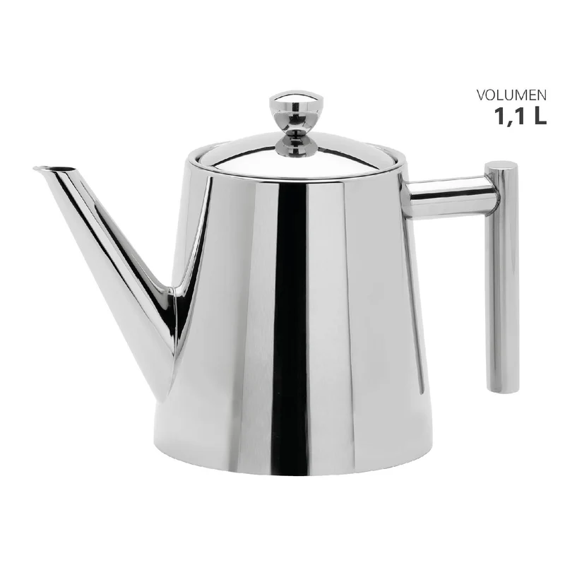 Weis Teekanne Edelstahl hochglanz mit Teefilter 1,1 L
