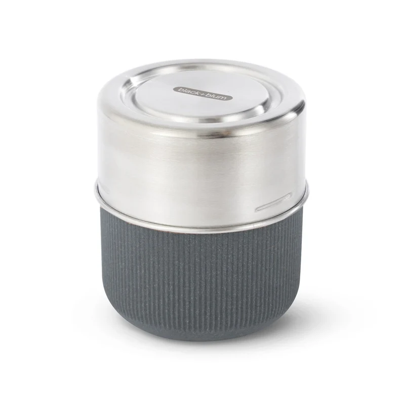 BLACK+BLUM Lunchbecher aus Glas, Schiefer, 400 ml