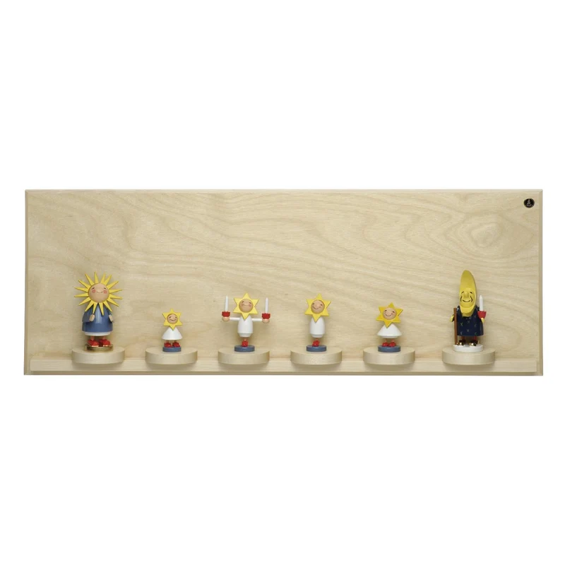 Wendt & Kühn Wandpräsentation mit sieben Schiebetellern, groß, natur 50 x 18 x 5,5 cm