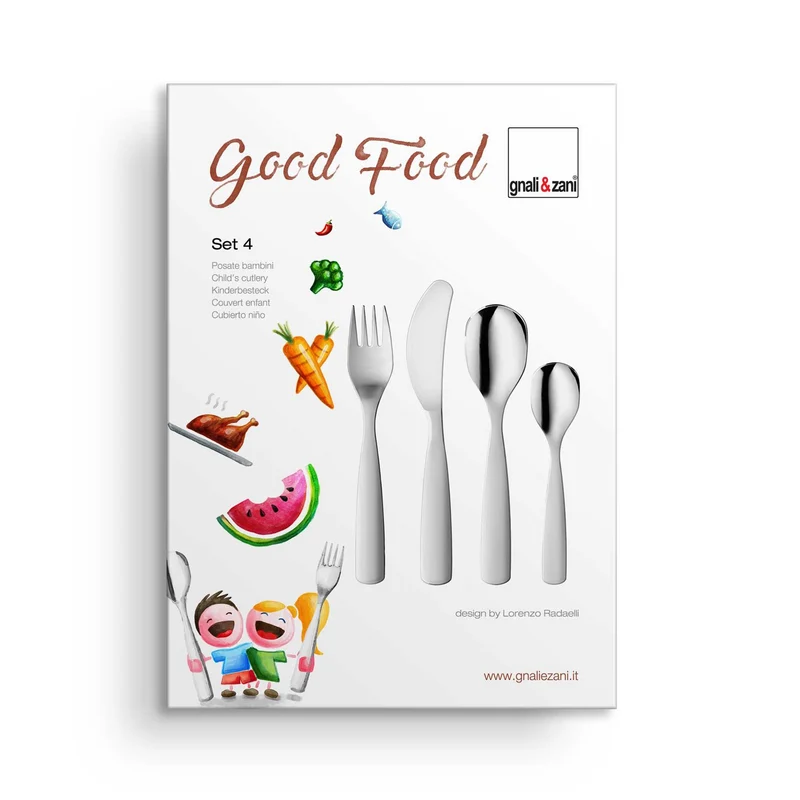 GNALI & ZANI Neutral - Kinderbesteck Set, 4-teilig