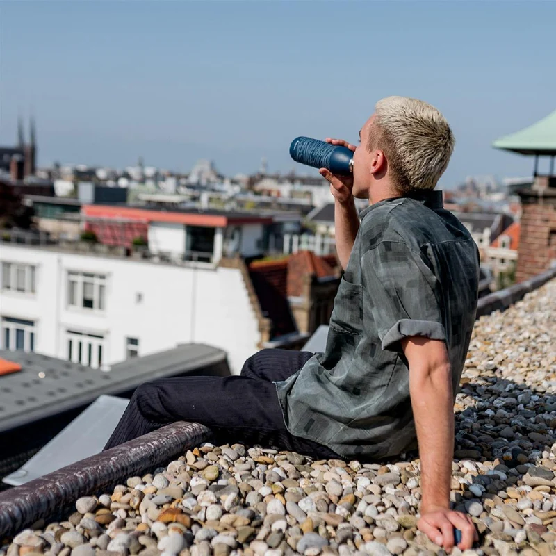 ALADDIN CityLoop Isolierflasche, 0,6L, Navy-Blau + Print