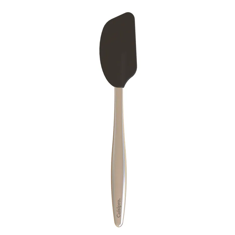 CUISIPRO Mini Silikonschaber mit Edelstahlgriff, schwarz, Länge: 20 cm