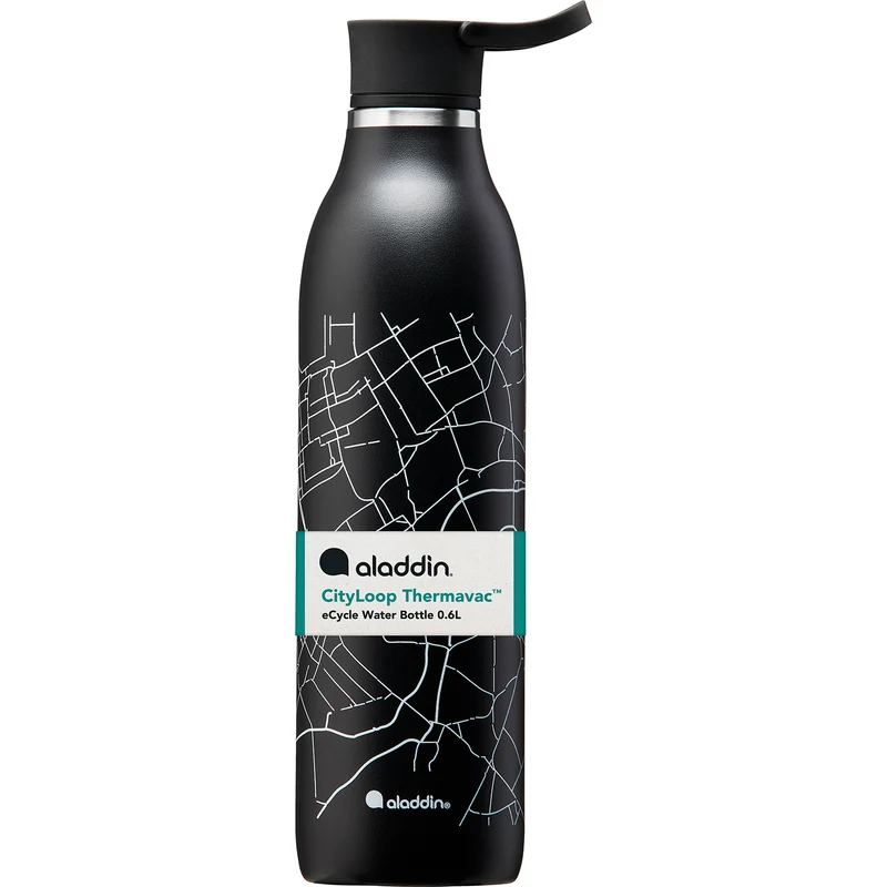 ALADDIN CityLoop Isolierflasche, 0,6L, Lava-Schwarz + Print