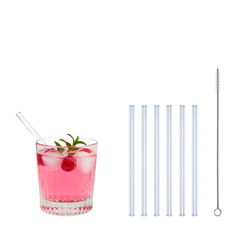 PROFINO SELECT Glastrinkhalm Set 7 tlg. - Länge 15 cm