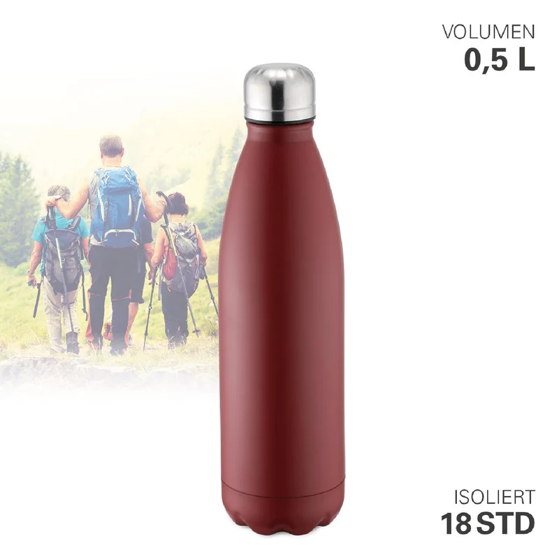 Weis Thermoflasche vakuumisoliert rot 500 ml