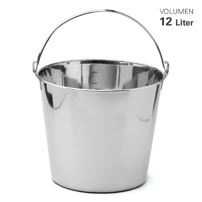Weis Eimer aus Edelstahl mit Skala 12 L