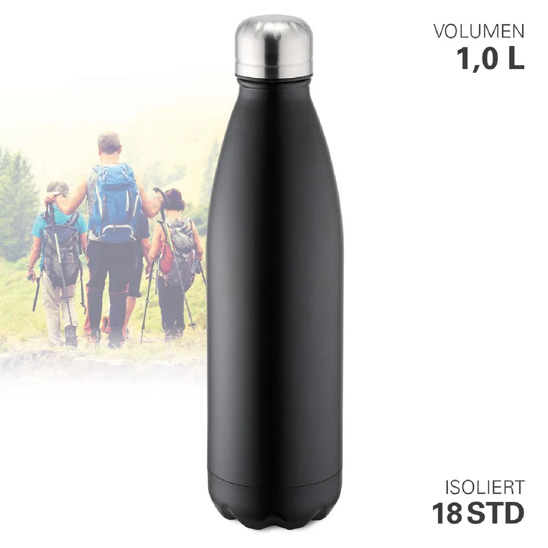 Weis Thermoflasche vakuum schwarz 1000 ml