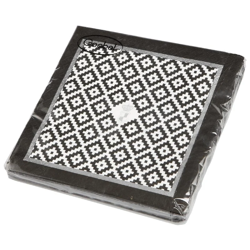 Goebel Black and White Chateau - "Diamonds" - Servietten