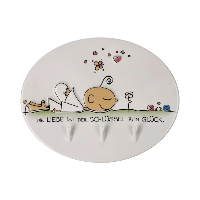 Goebel Wohnaccessoires Der kleine Yogi - Der Schlüssel zum Glück - Schlüsselbrett