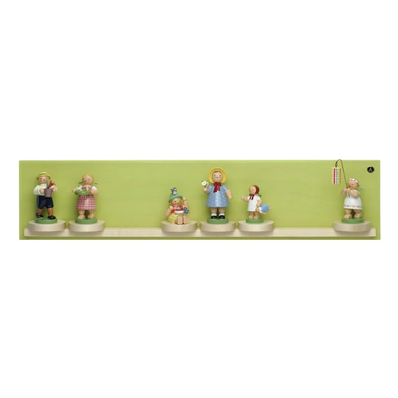 Wendt & Kühn Wandpräsentation mit sieben Schiebetellern, klein, grün 50 x 11 x 5,5 cm