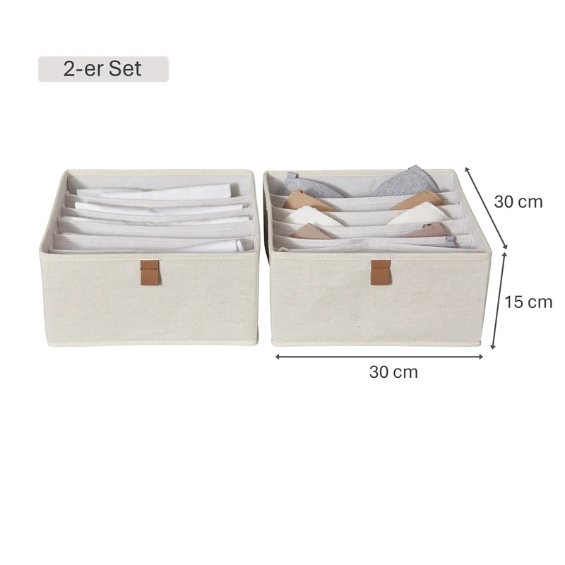 LOVE IT STORE IT Schubladenbox 2-teilig, 30x30x15 cm – PREMIUM