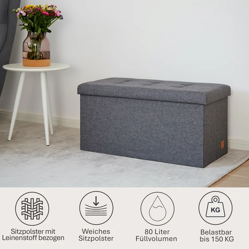 LOVE IT STORE IT Sitzbank mit Stauraum, 76x38x38 cm – PREMIUM