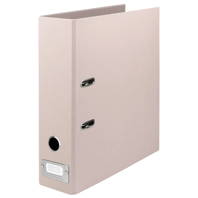 S.O.H.O. Ordner breit | A4 | 8cm | Mit Rückenschild aus Metall | powder-rosa