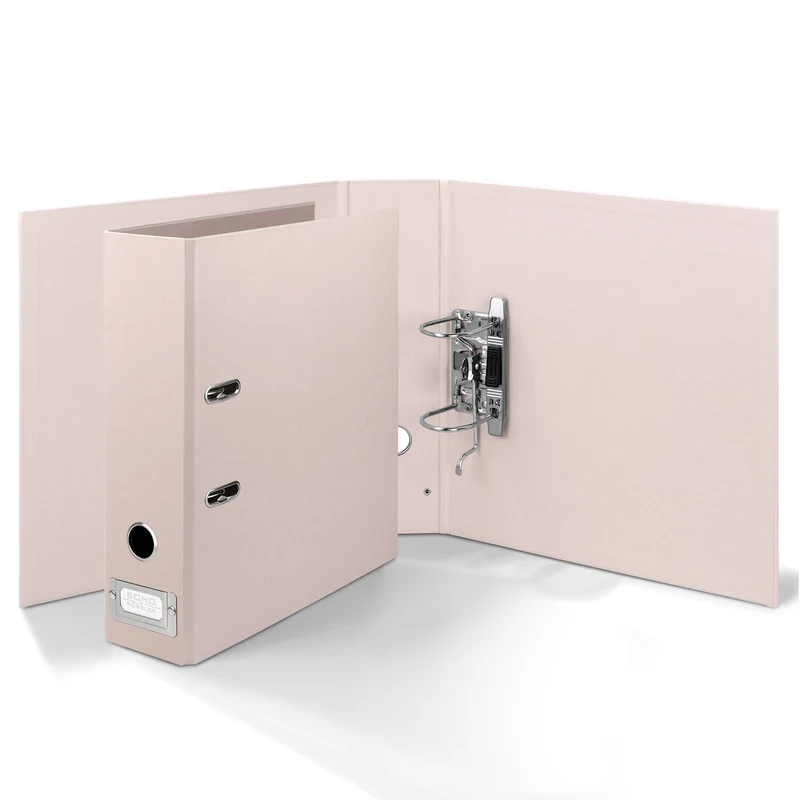 S.O.H.O. Ordner breit | A4 | 8cm | Mit Rückenschild aus Metall | powder-rosa