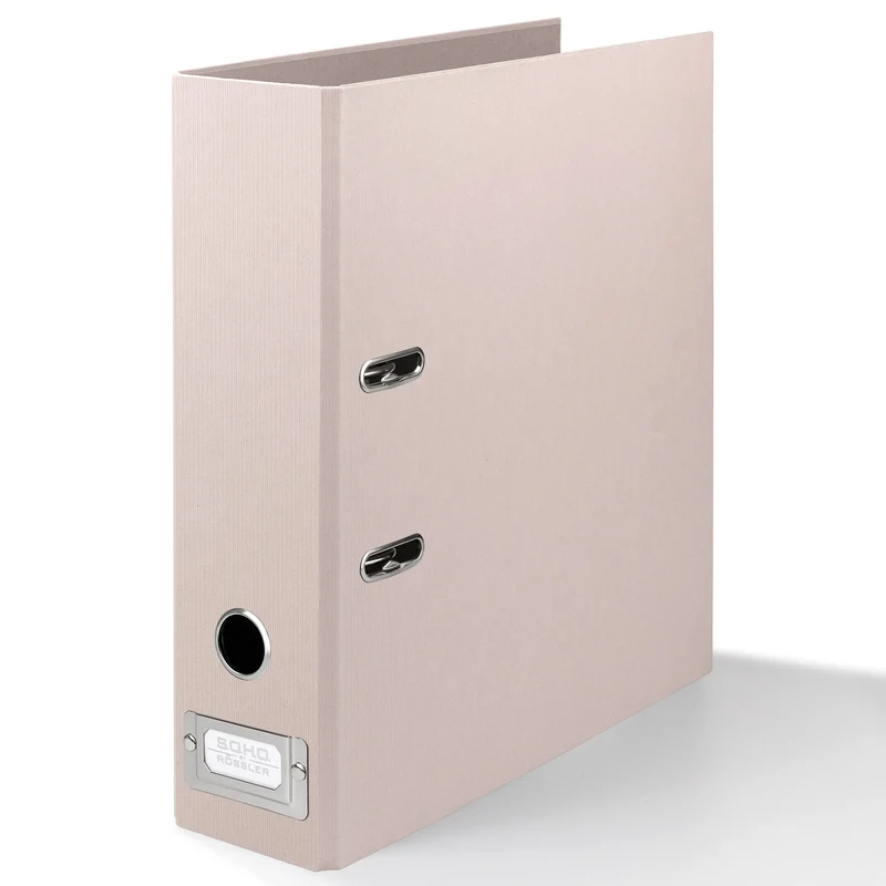 S.O.H.O. Ordner breit | A4 | 8cm | Mit Rückenschild aus Metall | powder-rosa