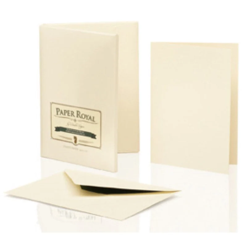 Briefpapier-Set 8er | Umschläge C6 | Karten A6/8 | Gerippt | creme