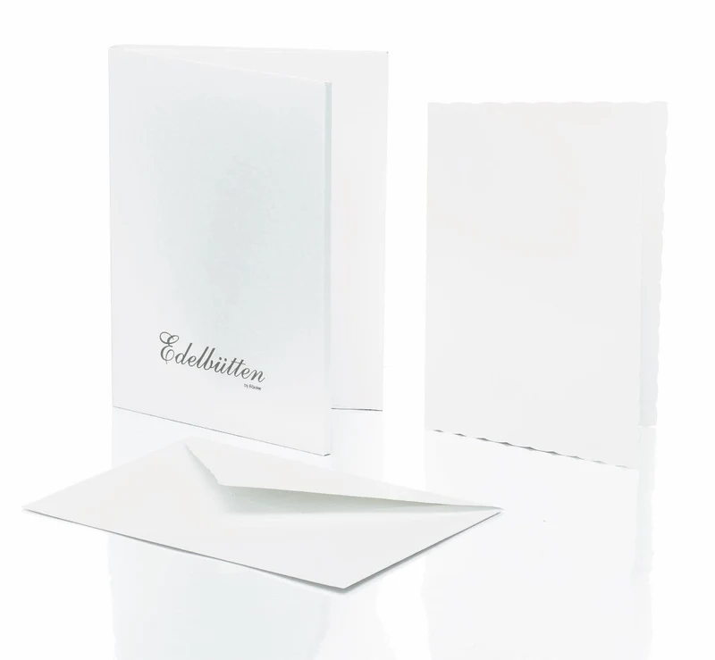 Briefpapier-Set 8er | Umschläge C6 | Karten A6/8 | Hammerschlagprägung | weiß