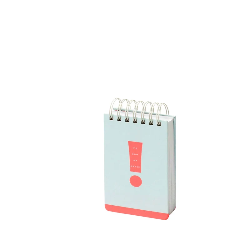 Wire-O Notizblock „Neon“ | Hardcover | „It´s now or never“