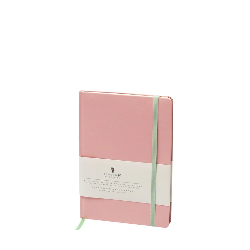 Notizbuch „Neon“ | A5 | Soft Cover - Stoffbezug | Mit Gummizug | rose