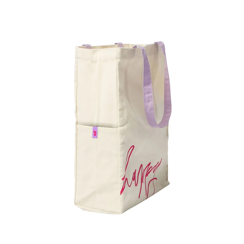 Lifestyle Shopper „Neon“ | Baumwolle | Schriftzug „Happy“