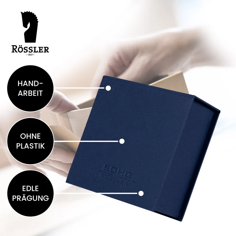 S.O.H.O. Zettelkasten | Mit Deckel | 250 Blatt | 11x11cm | navy-blau