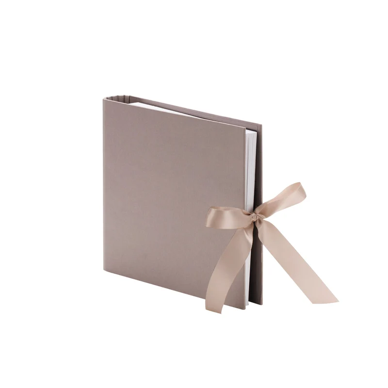 S.O.H.O. Fotoringbuch mit Schleife | 26x22cm | 50 Seiten - Nachfüllbar | taupe