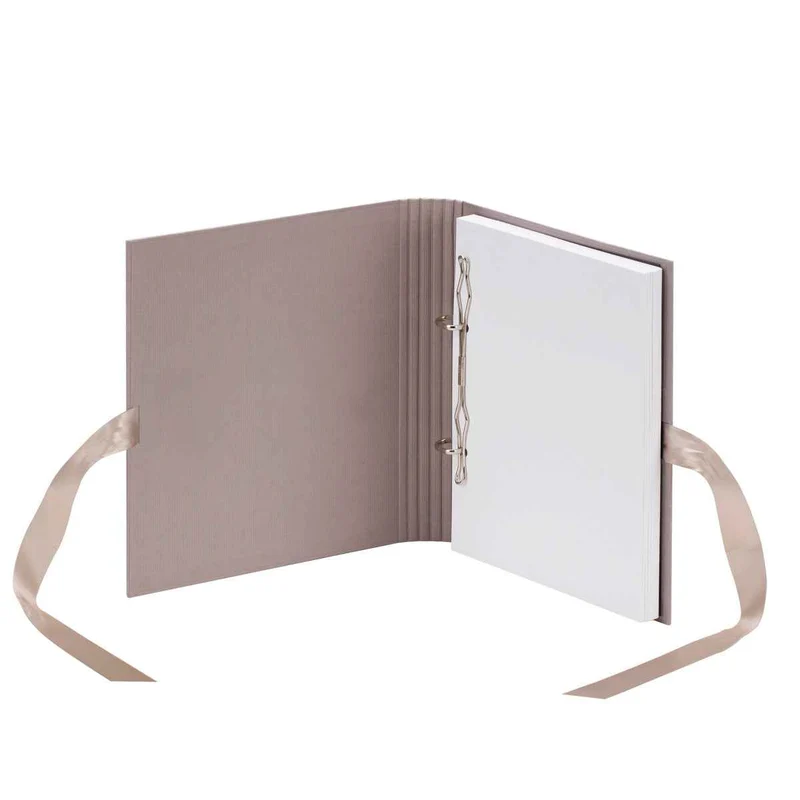 S.O.H.O. Fotoringbuch mit Schleife | 26x22cm | 50 Seiten - Nachfüllbar | taupe