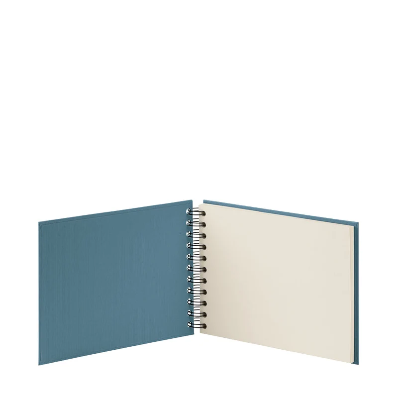 S.O.H.O. Spiral Fotoalbum Blanko | 19,5x14,5cm | 40 Seiten | denim-blau