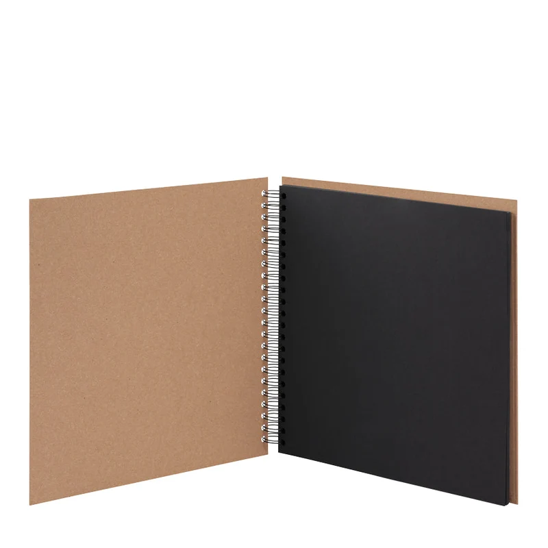 S.O.H.O. Spiral Fotoalbum Blanko | 31x30cm | 60 schwarze Seiten | kraft