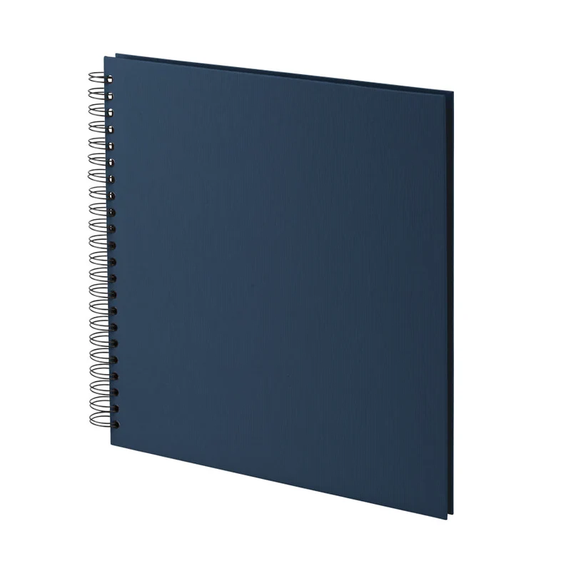 S.O.H.O. Spiral Fotoalbum Blanko | 31x30cm | 60 schwarze Seiten | navy-blau