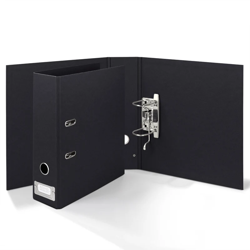S.O.H.O. Ordner breit | A4 | 8cm | Mit Rückenschild aus Metall | schwarz